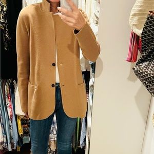 J Crew Cotton Casual Knit Blazer Camel ~ Size L